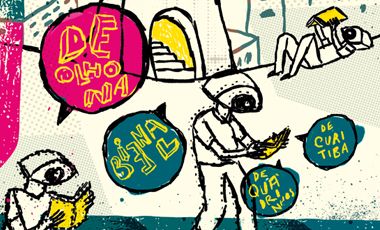 Ilustração de Visita à Bienal de Quadrinhos de Curitiba