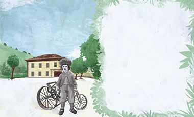 Ilustração de Itabirando com Carlos Drummond de Andrade