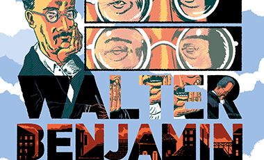 Ilustração de Walter Benjamin sonha com Ernest Hemingway