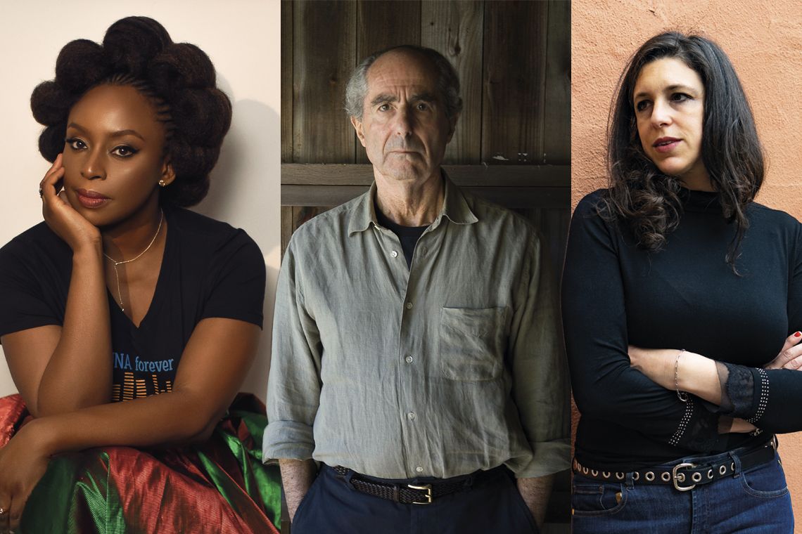 Chimamanda Ngozi: Many Jefferson/Companhia das Letras/Divulgação | Philip Roth: Douglas Healy/Glow Images/Companhia das Letras/Divulgação | Ariana Harwicz: Luis Miguel/Editora Instante/Divulgação